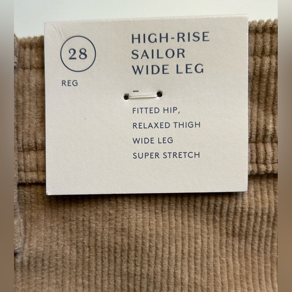 Universal Thread High Rise Sailor Wide Leg Brown Super Stretch Corduroy Size 28 - Picture 10 of 12